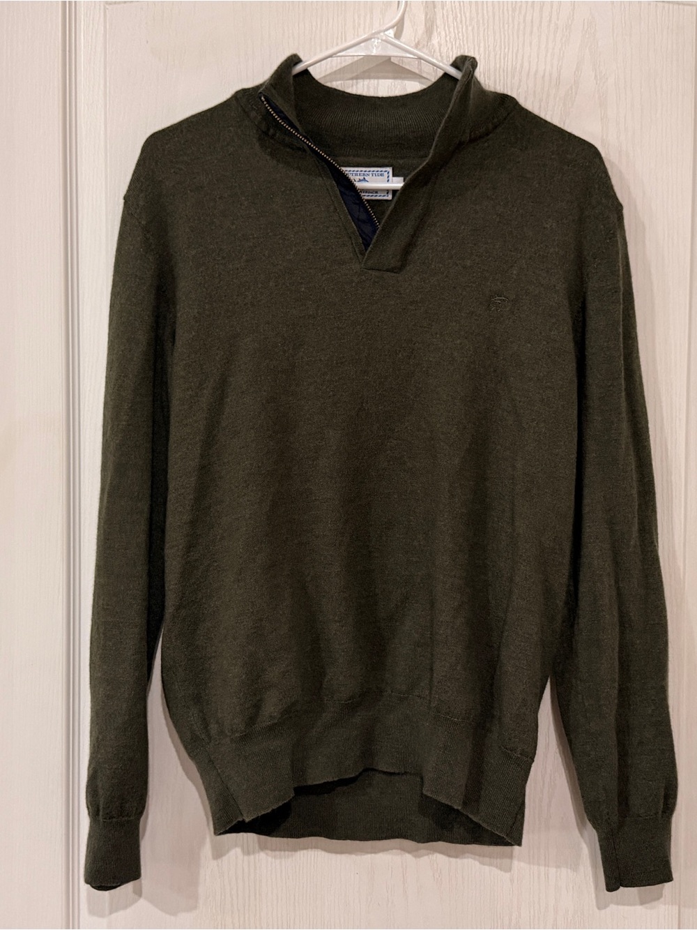 Southern Tide Olive Green Quarter-Zip Pullover